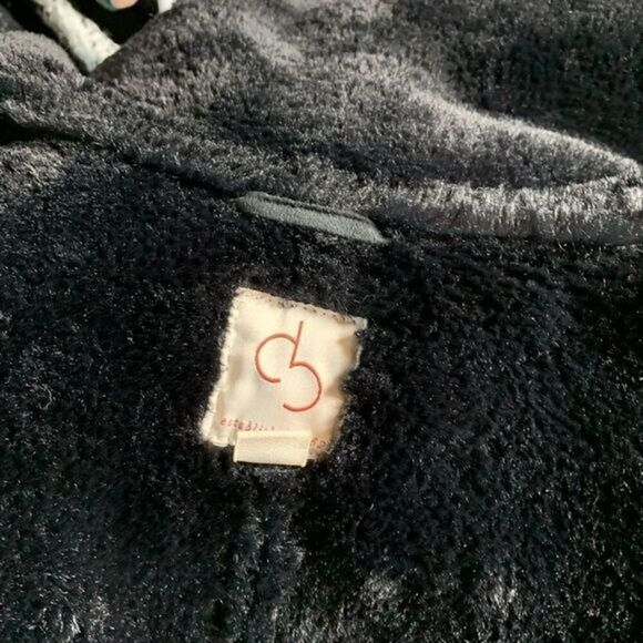 Dress Barn Black faux Shearling coat drape front 🖤 WARM size medium beautiful! - Picture 5 of 13